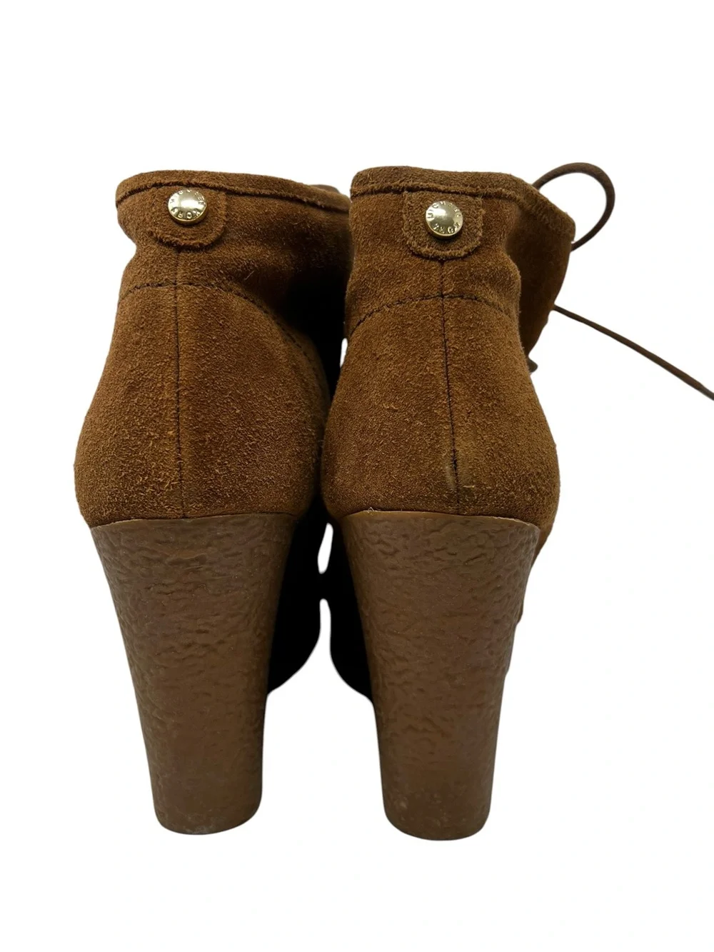 MICHAEL Michael Kors Brown Suede Lace-Up Wedge Ankle Boots